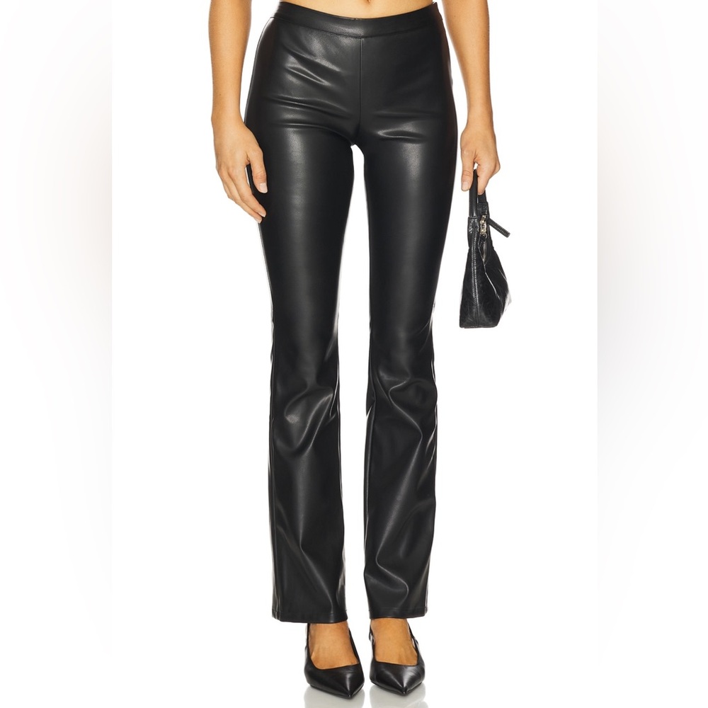 NWT superdown Black Faux Leather Flare Pants